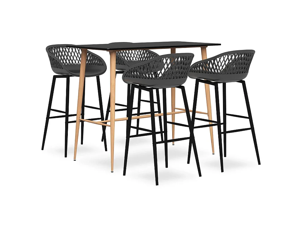 Ensemble de bar 5 pcs Noir et gris LCS8583