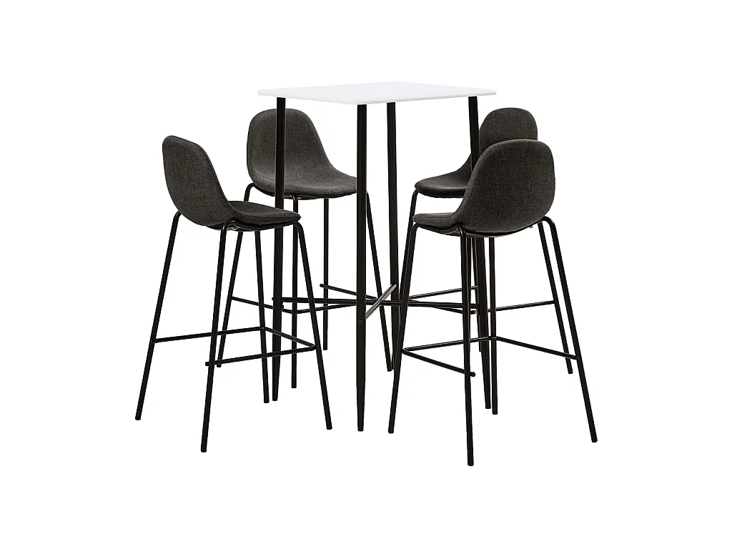5-delige Barset stof donkergrijs NL149126