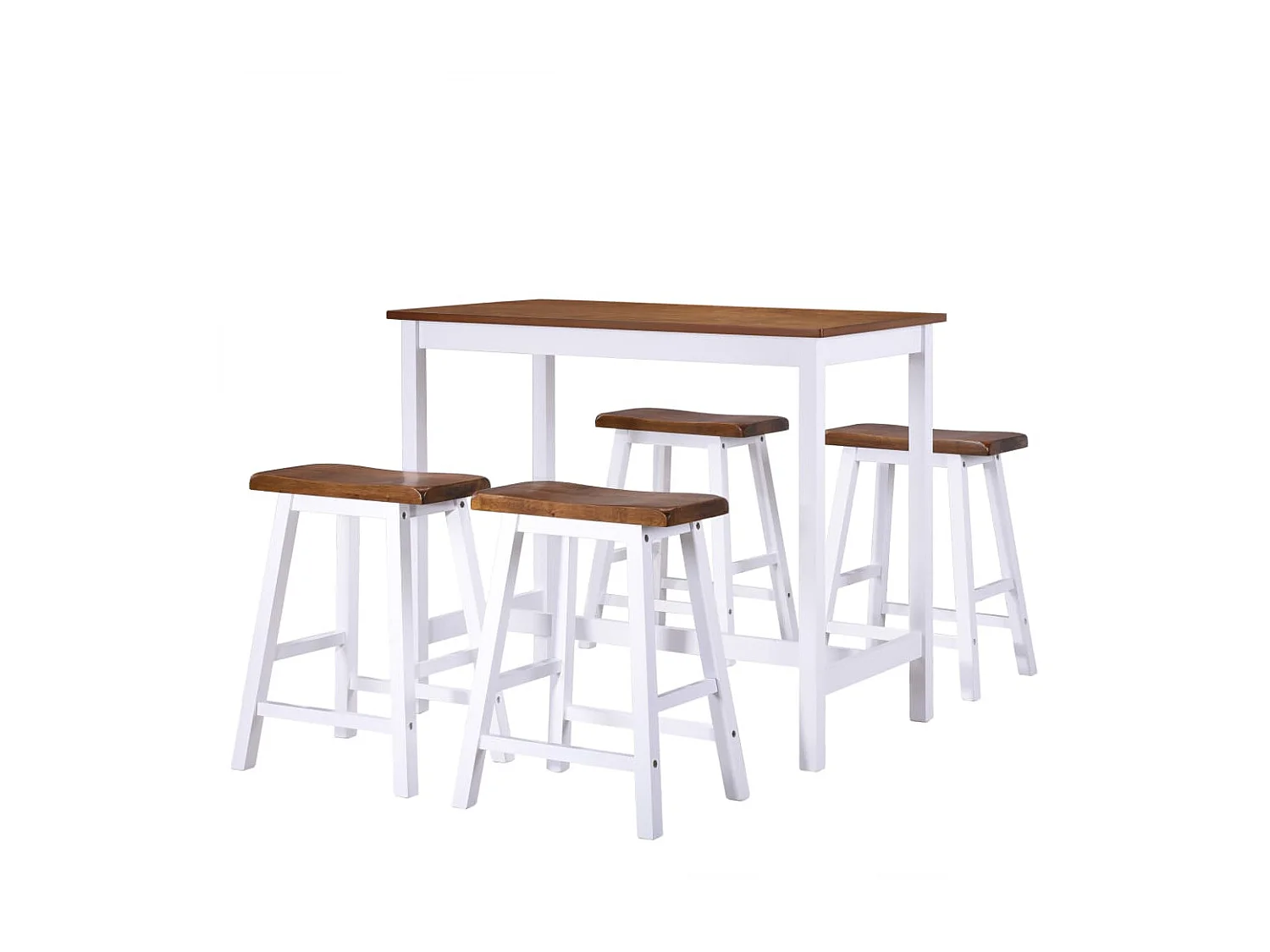 Conjunto mesa e bancos de bar 5 pcs madeira maciça PT369296