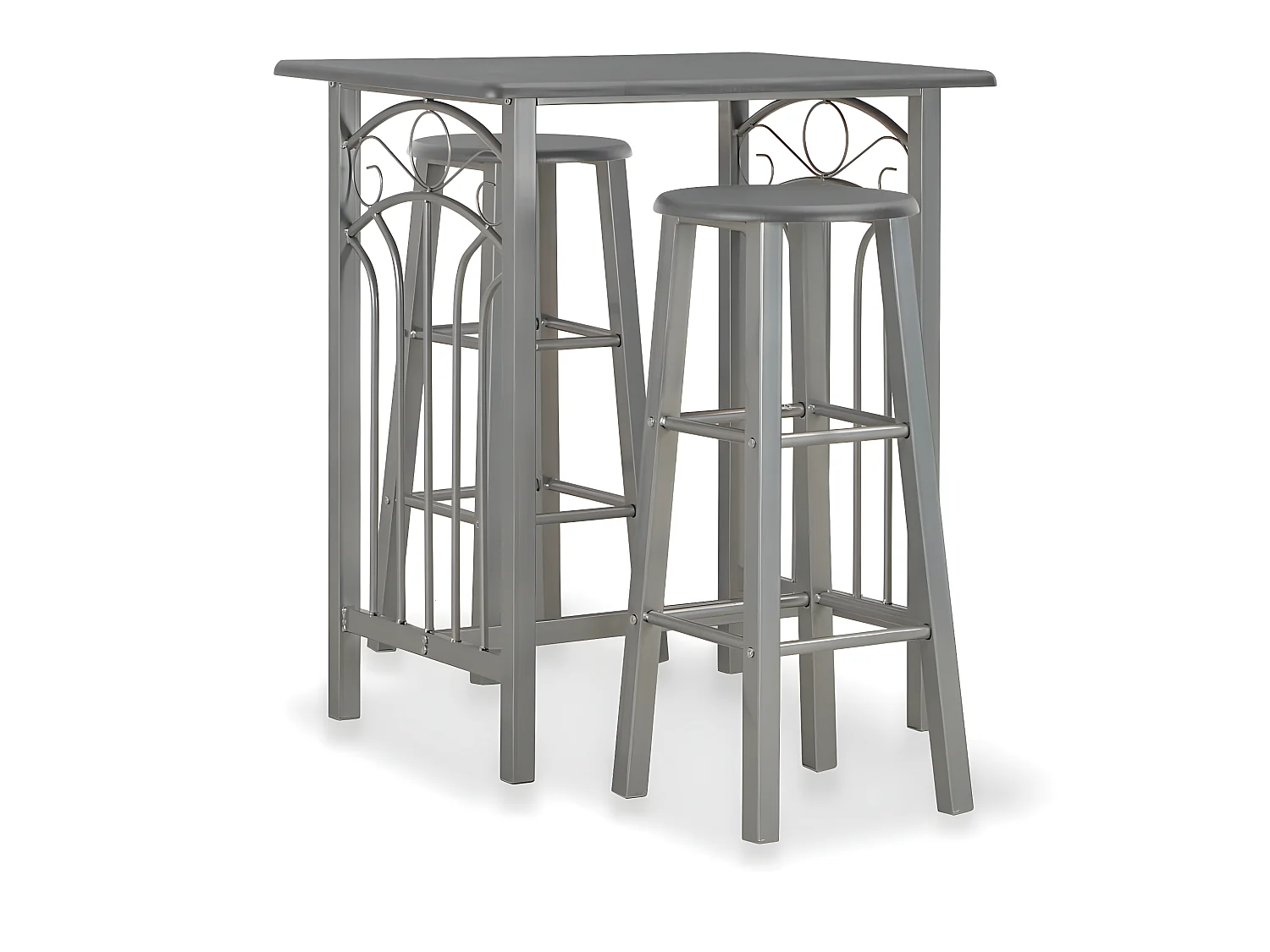 Ensemble de bar 3 pcs Bois et acier Anthracite LCS1788