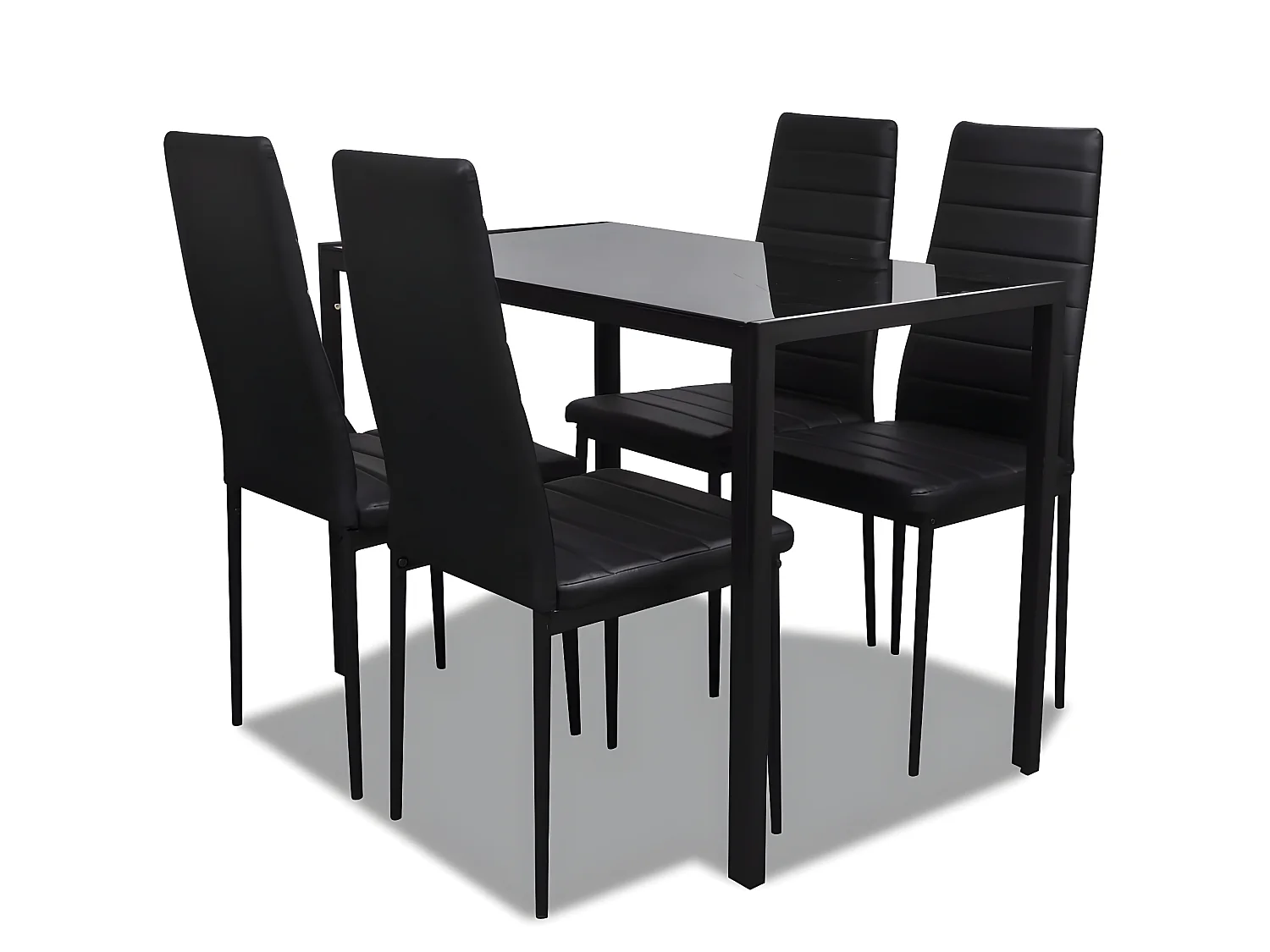 Ensemble de table pour salle à manger 5 pcs noir PLQ9672
