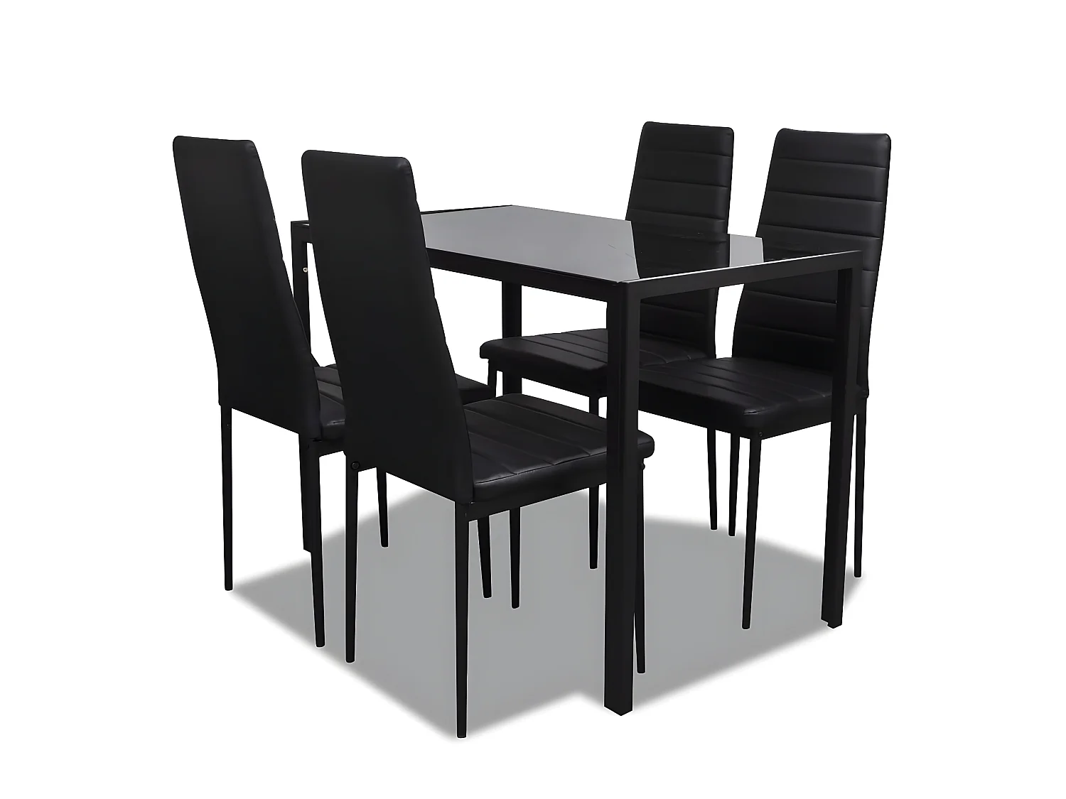 Ensemble de table pour salle à manger 5 pcs noir PLQ9672