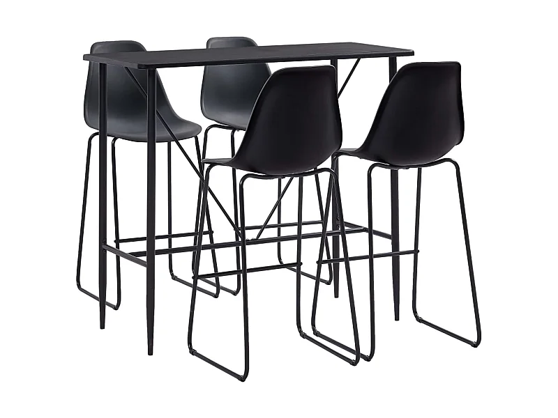 5 pcs conjunto de bar plástico preto PT796391