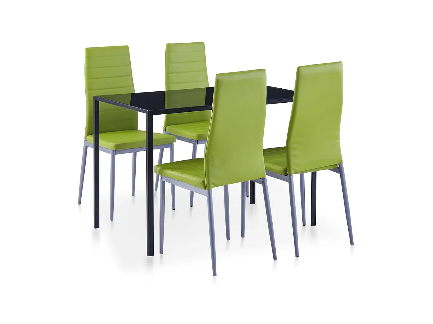 Ensemble de salle à manger 5 pcs Vert PLQ3375