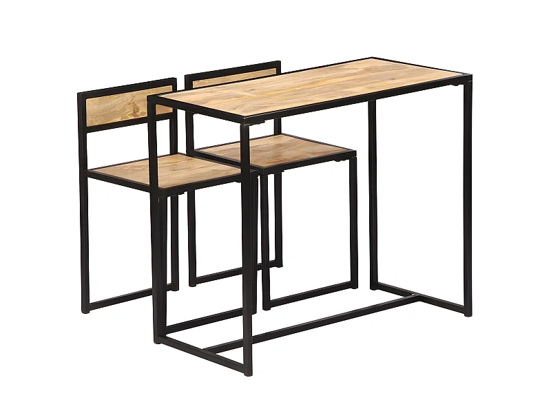 Conjunto de jantar 3 pcs madeira de mangueira maciça PT650198