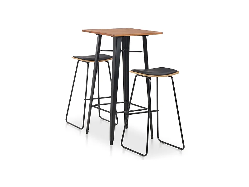 Conjunto de mesa alta y taburetes 3 piezas acero negro ES66614