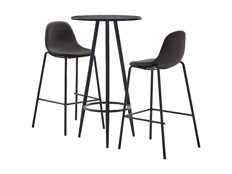 Ensemble de bar 3 pcs Tissu Gris foncé LCS8534