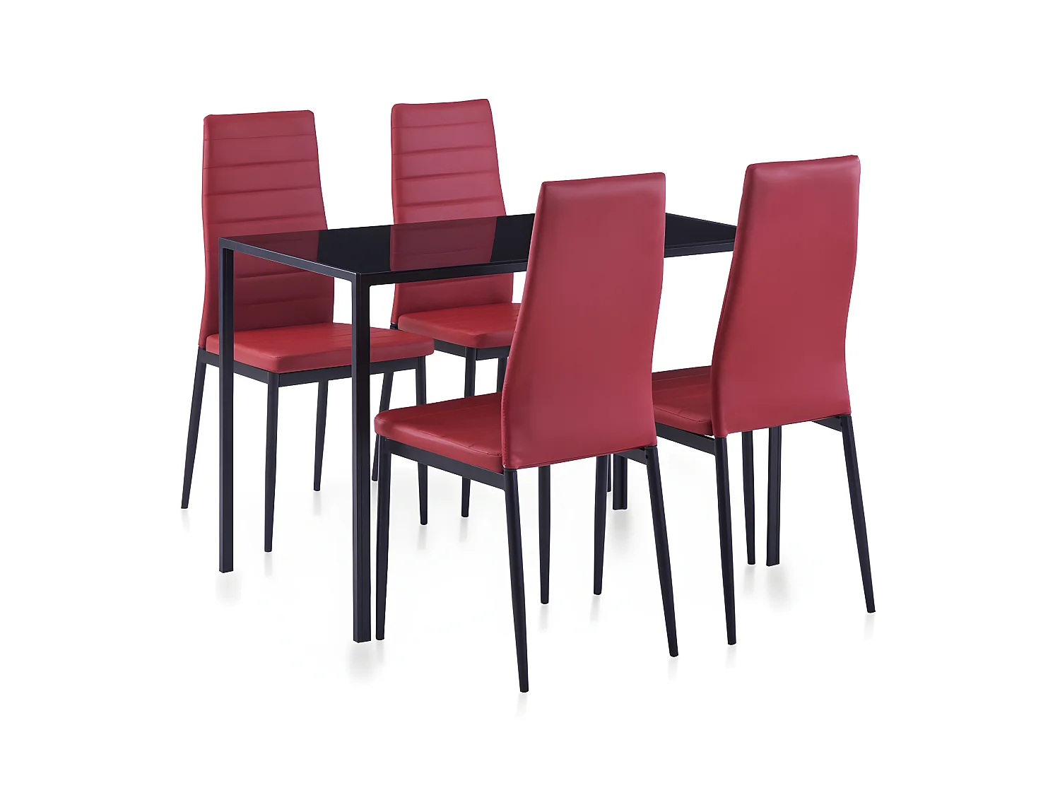 Ensemble de salle à manger 5 pcs Rouge bordeaux PLQ7444
