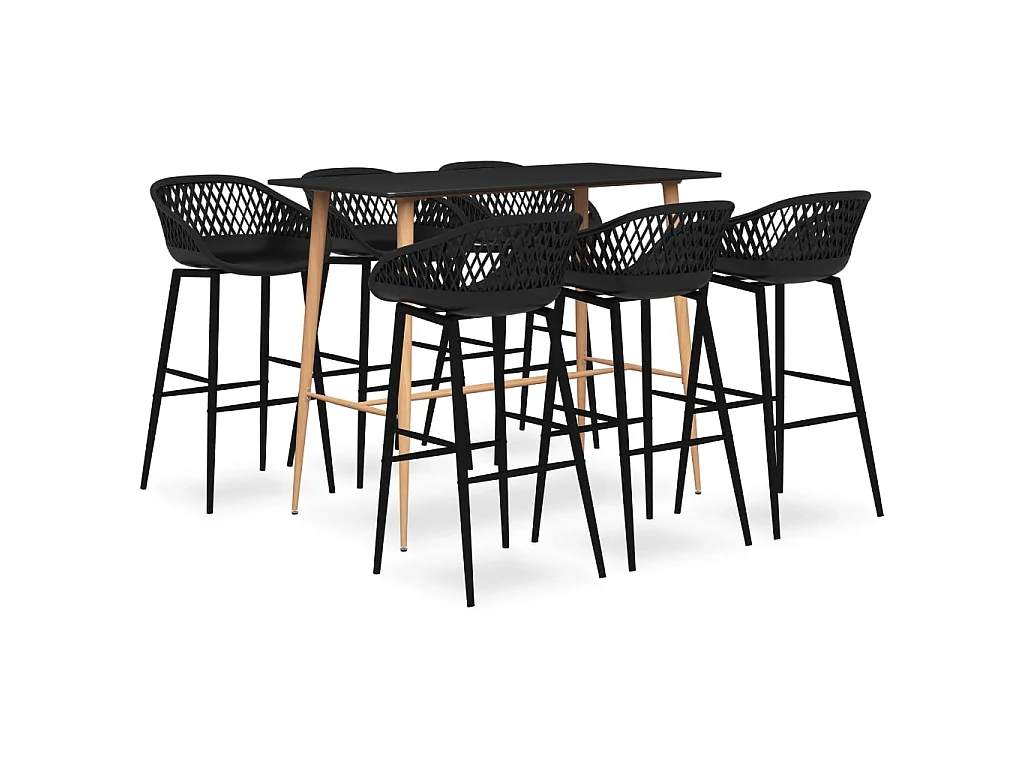 Ensemble de bar 7 pcs Noir LCS2579