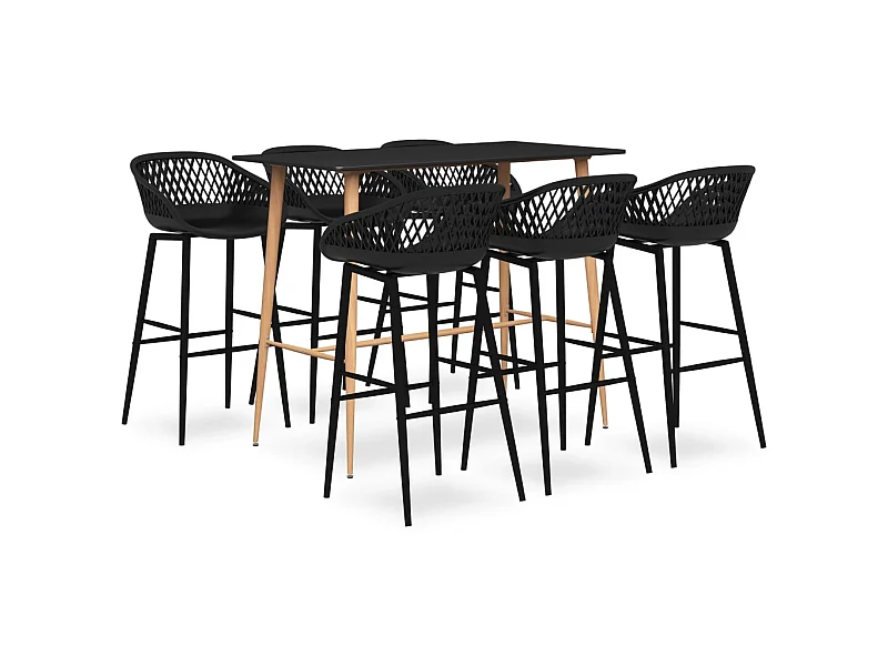 Ensemble de bar 7 pcs Noir LCS2579