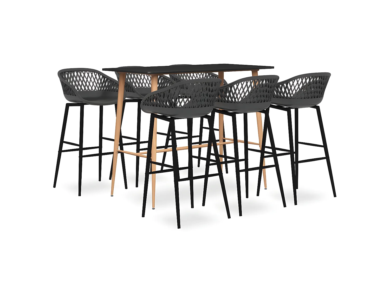 Ensemble de bar 7 pcs Noir et gris LCS8665