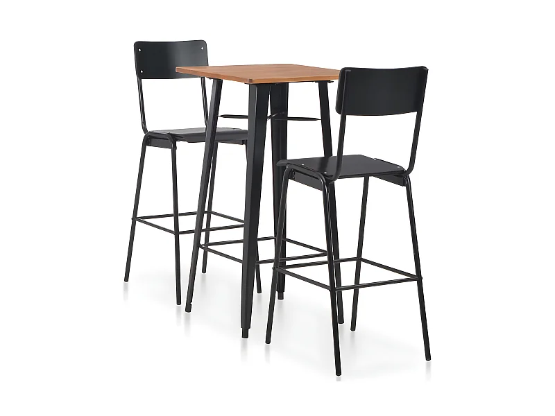 Ensemble de bar 3 pcs Acier Noir PLQ3734