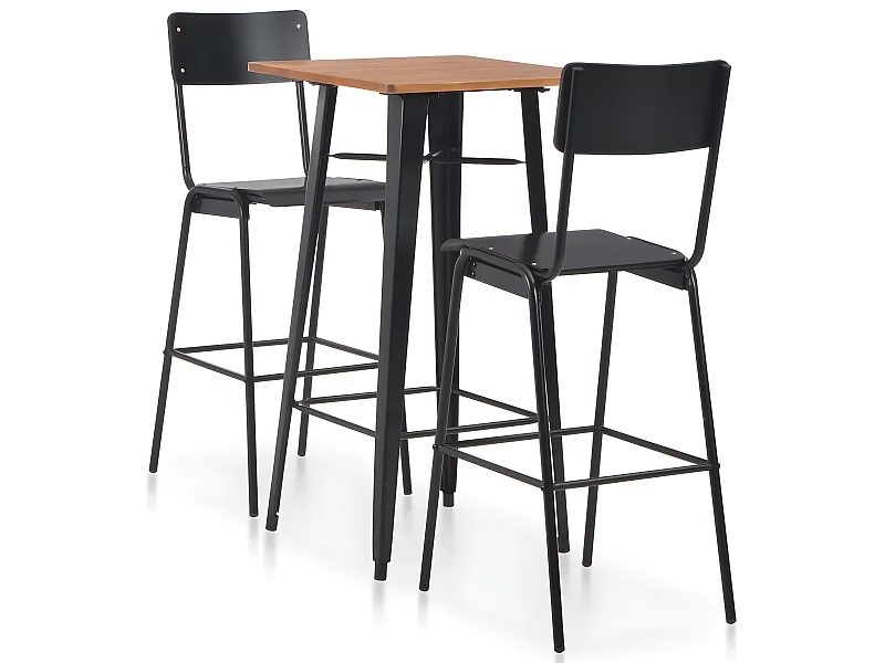 Ensemble de bar 3 pcs Acier Noir PLQ3734
