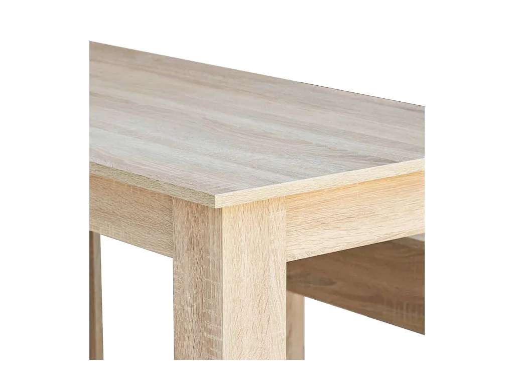 Mesa e bancos de jantar 3 pcs aglomerado carvalho PT265461