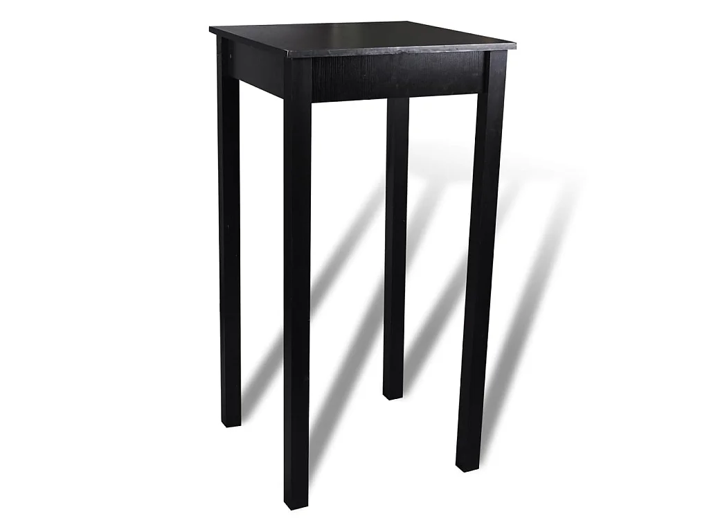 Set de 1 table de bar et 2 tabourets noir PLQ2551