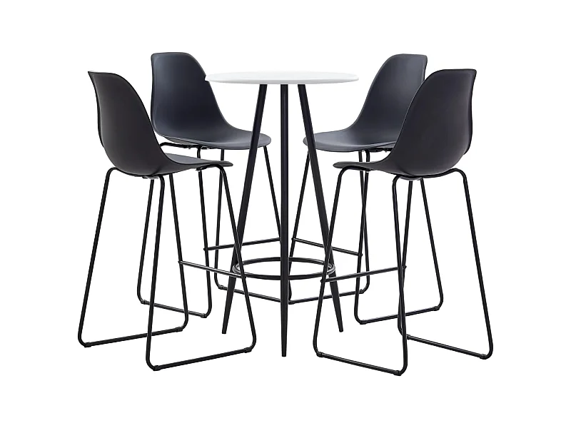 5-delige Barset kunststof zwart NL488486