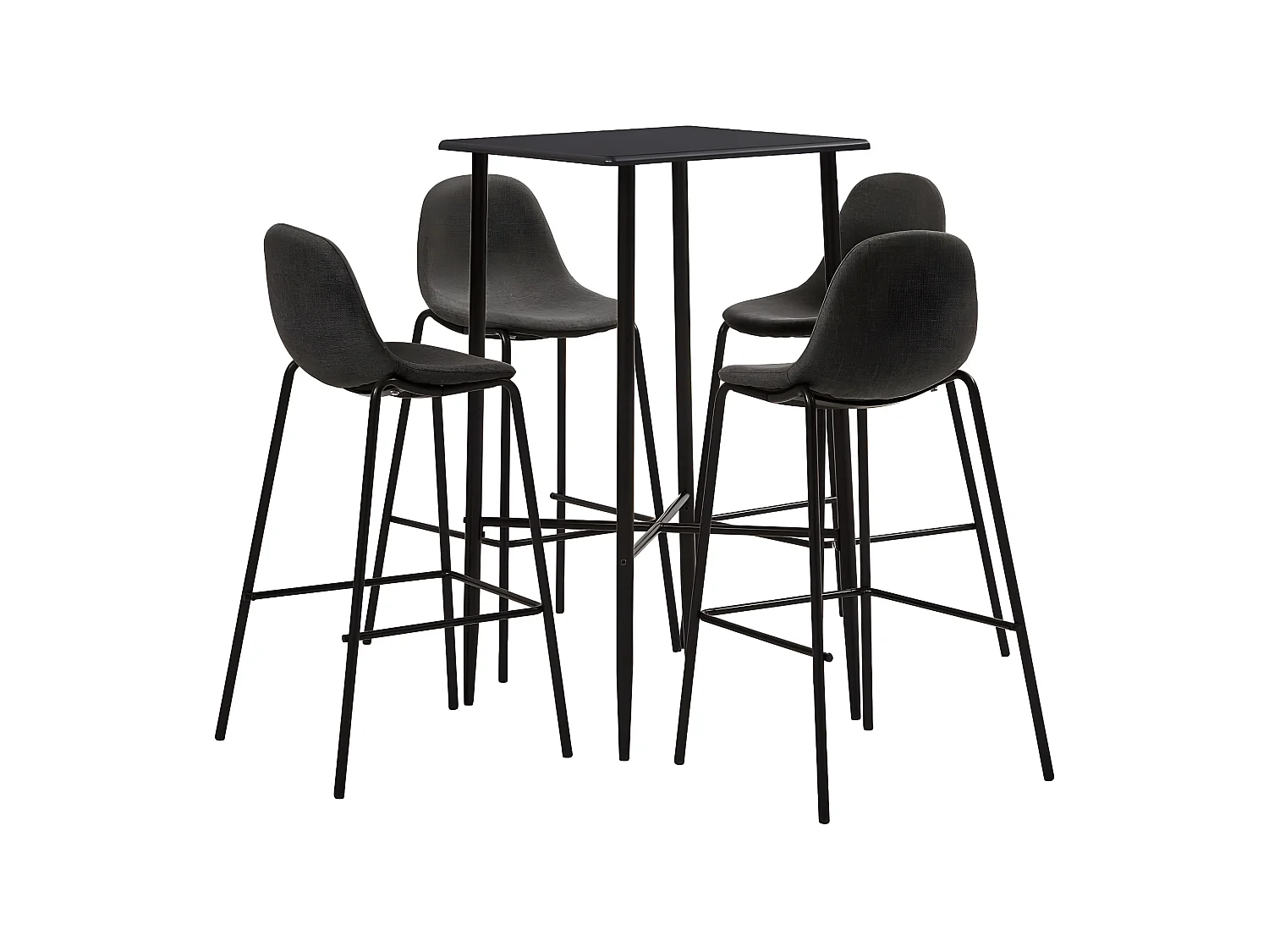 5-delige Barset stof donkergrijs NL985486