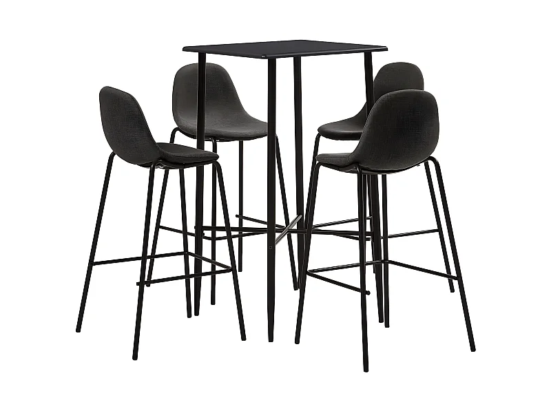 Ensemble de bar 5 pcs Tissu Gris foncé LCS3659