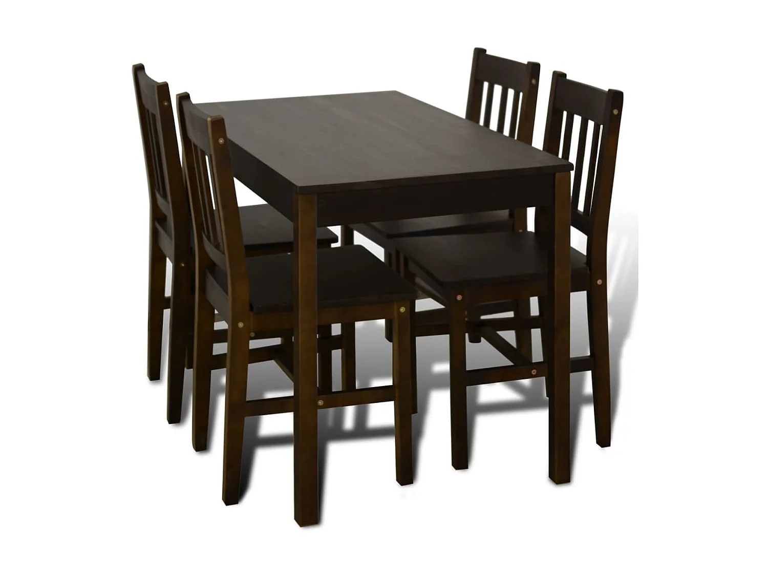 Table de salle à manger avec 4 chaises Marron PLQ3814