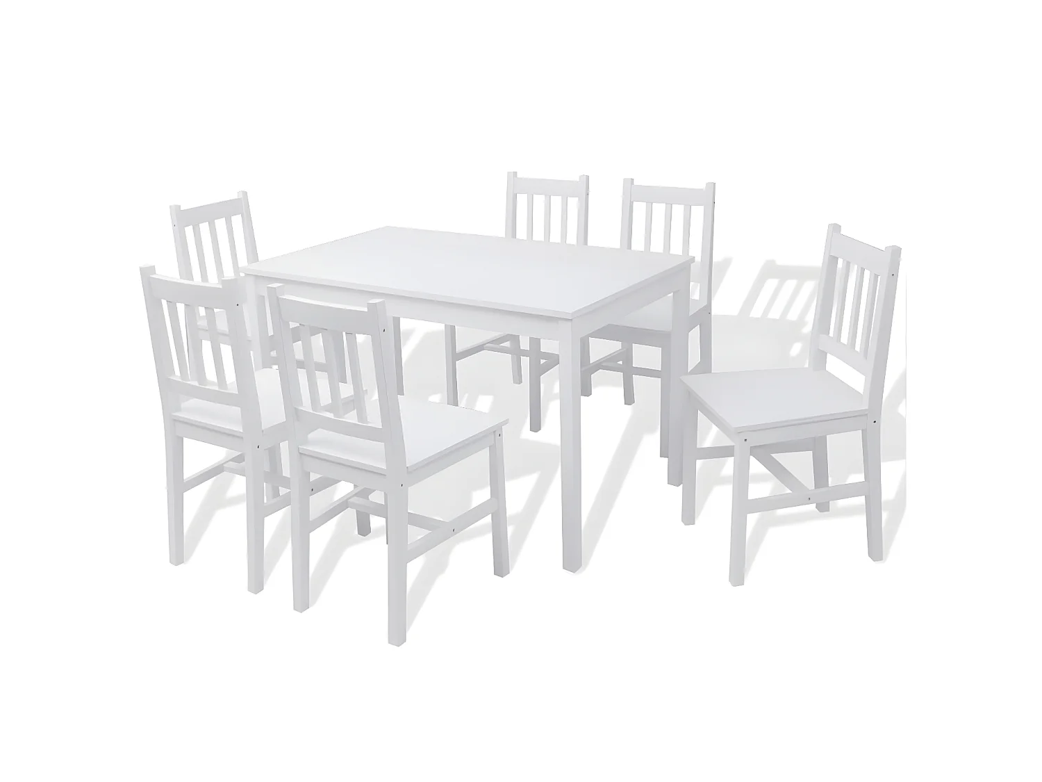 Ensemble de salle à manger 7 pcs Pinède Blanc PLQ4986