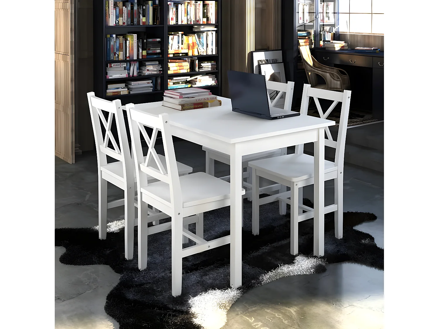 Ensemble de salle à manger 5 pcs Blanc PLQ5439