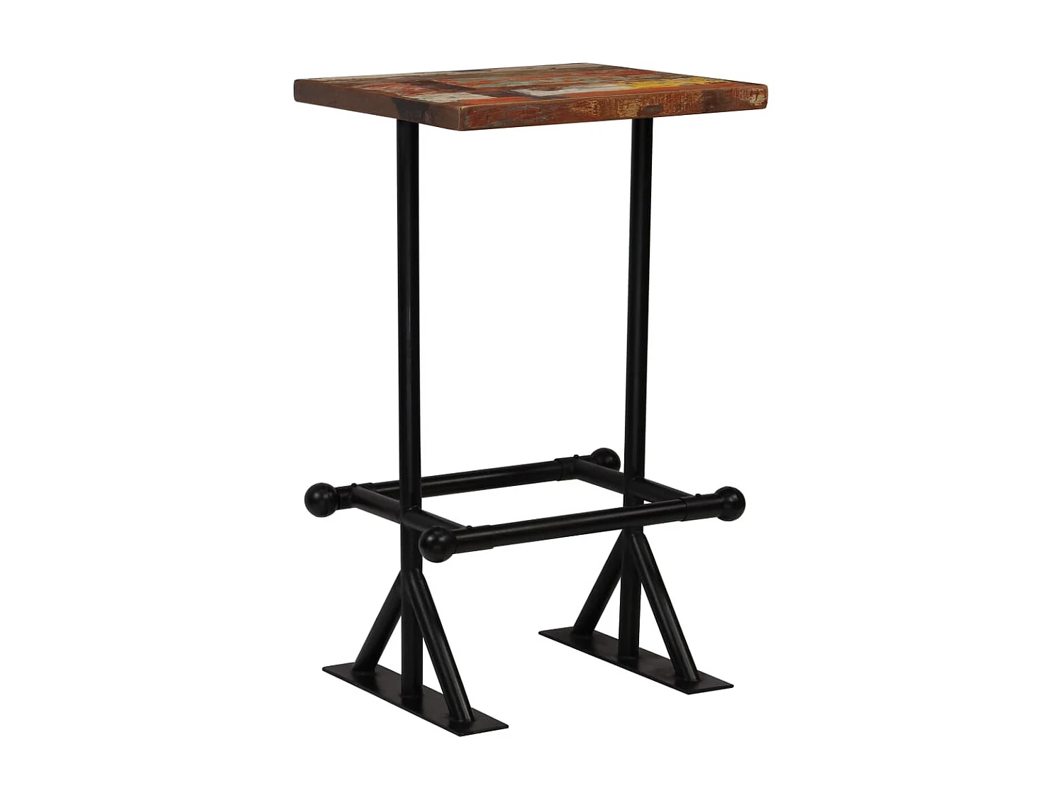 Ensemble de bar 3 pcs Bois de récupération massif Multicolore PLQ6526