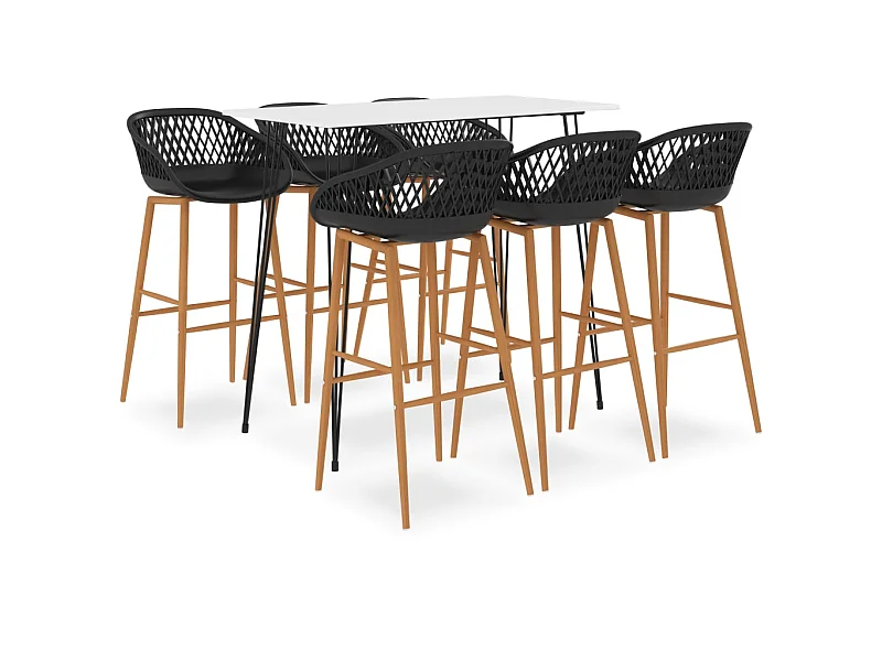 Ensemble de bar 7 pcs Blanc et noir LCS5853