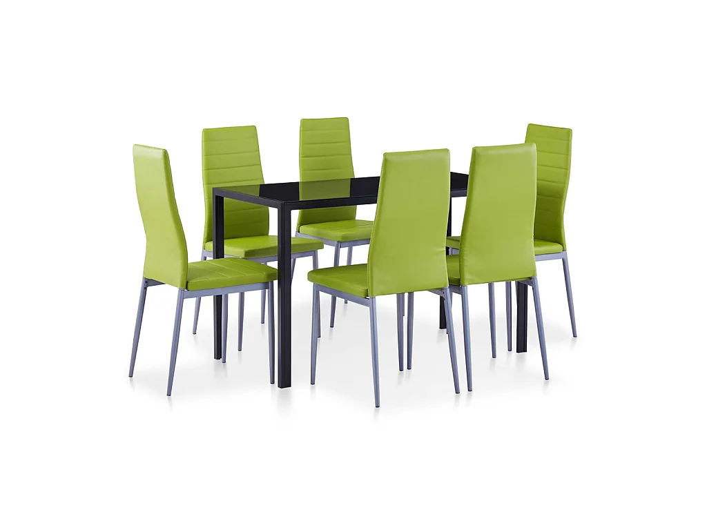Ensemble à dîner 7 pcs Vert PLQ3499