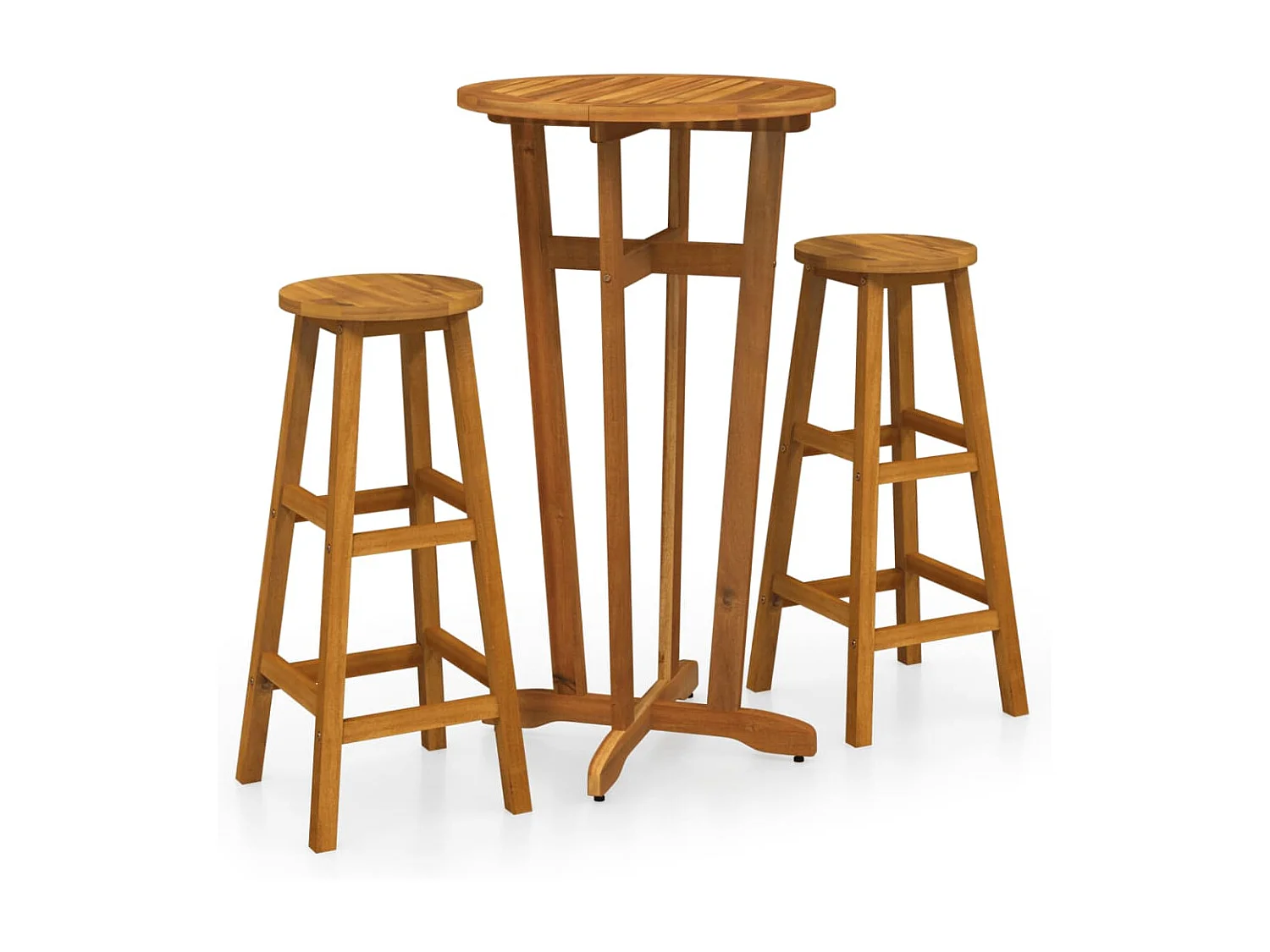 Conjunto de bar 3 pcs madeira de acácia maciça PT813171
