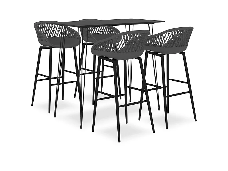 Ensemble de bar 5 pcs Noir et gris LCS7698