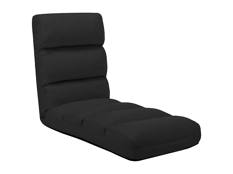 Fauteuil relax pliable de sol Noir Similicuir SEF78936