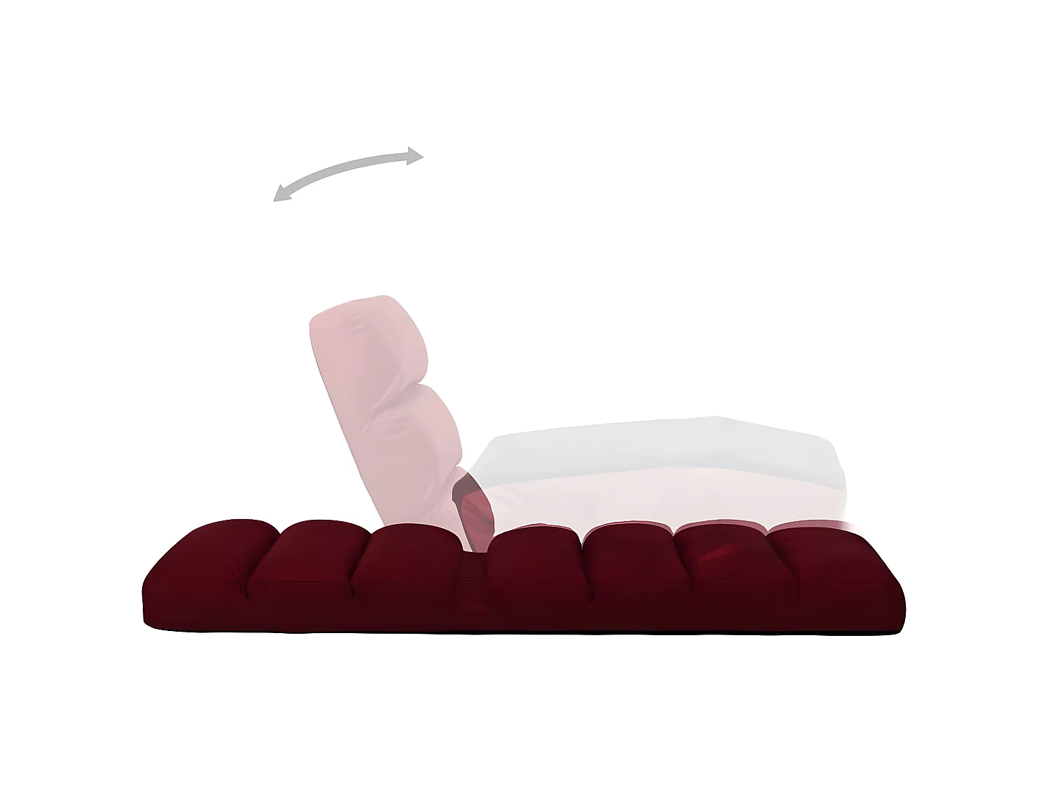 Fauteuil relax pliable de sol Rouge bordeaux Similicuir SEF77922