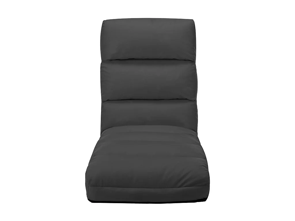 Fauteuil relax pliable de sol Anthracite Similicuir SEF80283