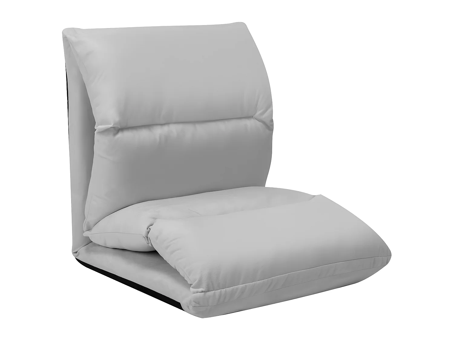 Sillón reclinable de suelo plegable microfibra gris claro ES19329