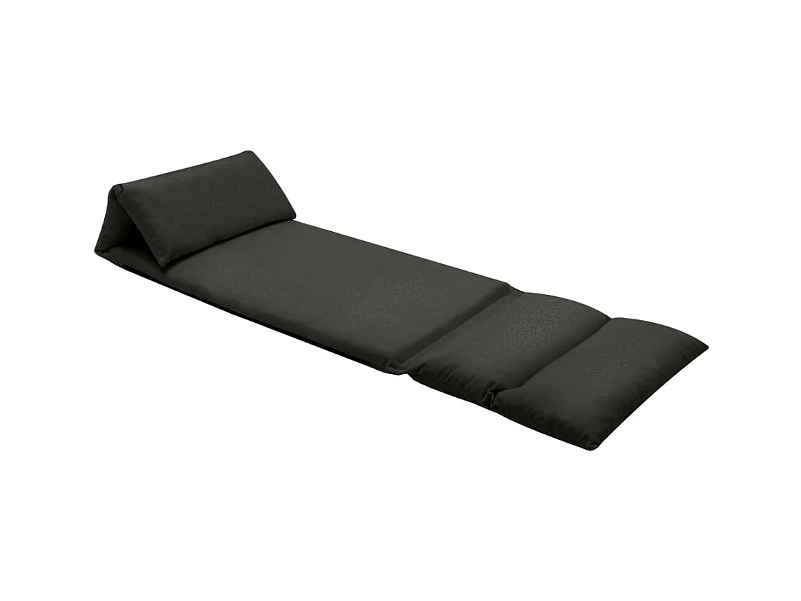 Fauteuil relax pliable de sol Noir Microfibre SEF11753