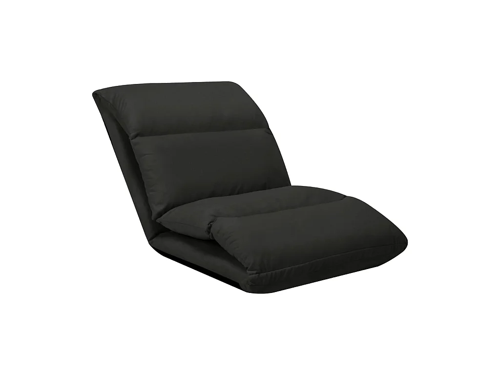 Sillón reclinable de suelo plegable microfibra negra ES61082