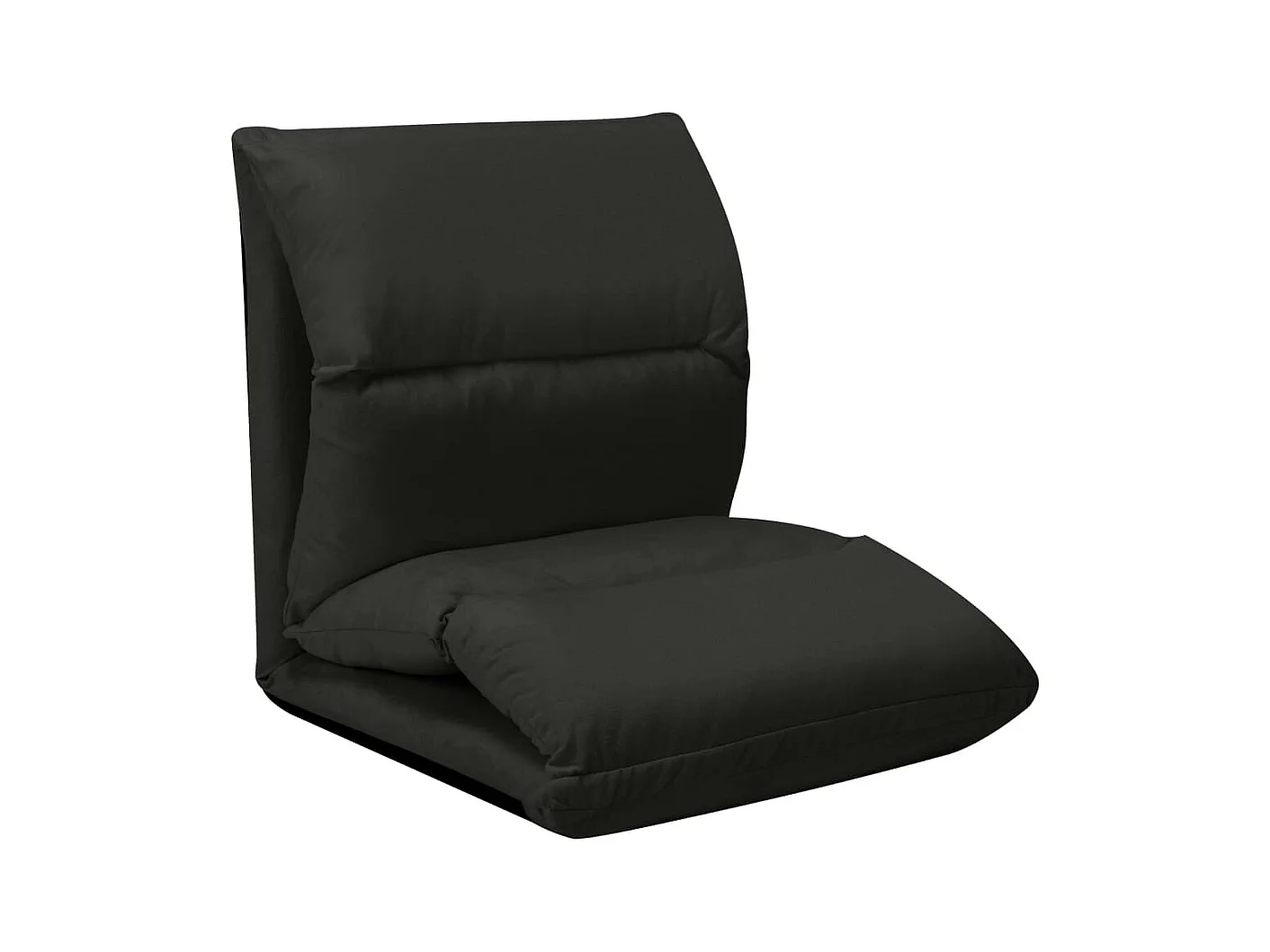 Sillón reclinable de suelo plegable microfibra negra ES61082