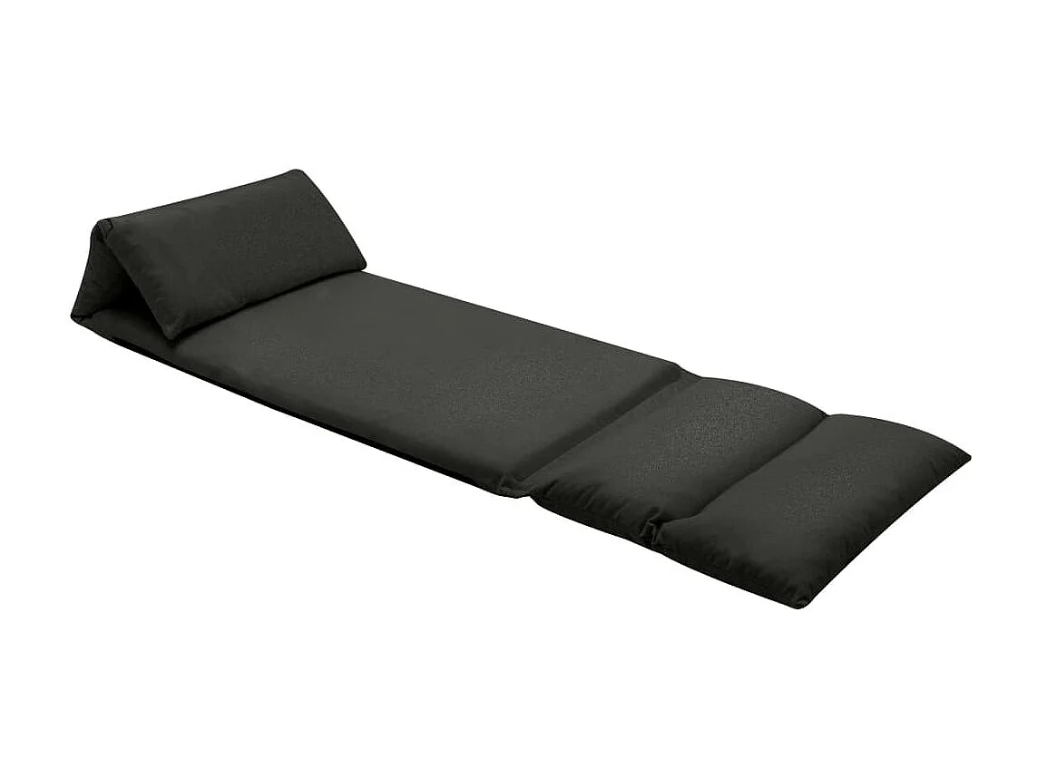 Fauteuil relax pliable de sol Noir Microfibre SEF11753
