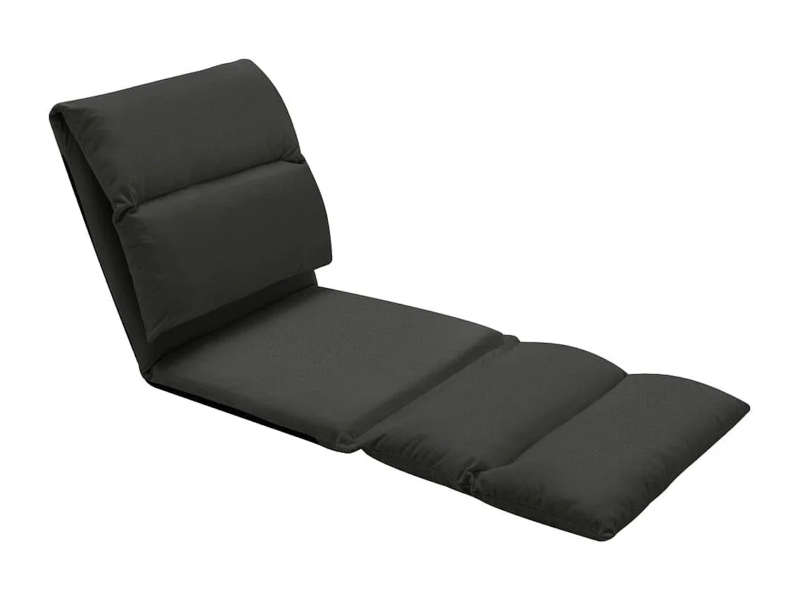 Fauteuil relax pliable de sol Noir Microfibre SEF11753