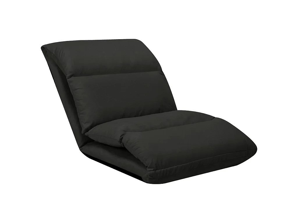 Fauteuil relax pliable de sol Noir Microfibre SEF11753