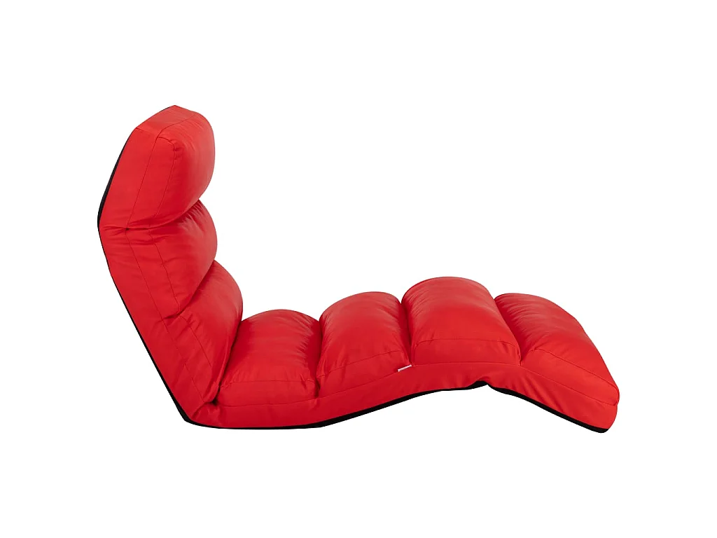 Fauteuil relax pliable de sol Rouge Similicuir SEF38167
