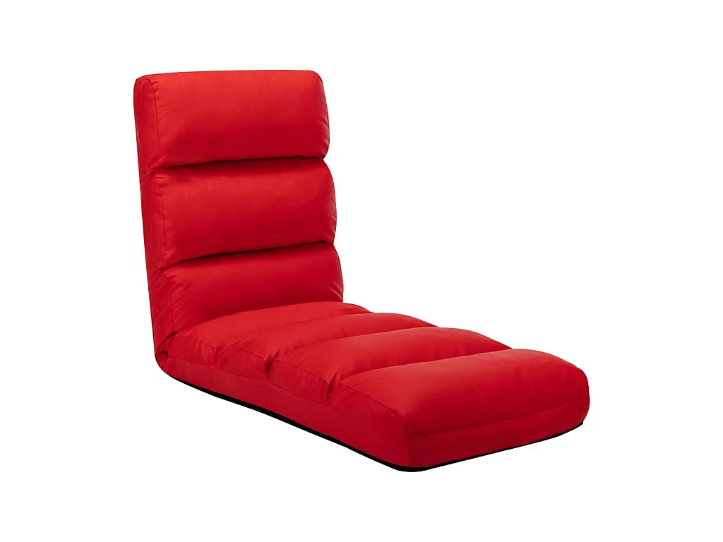 Sillón reclinable de suelo plegable de cuero sintético rojo ES10226