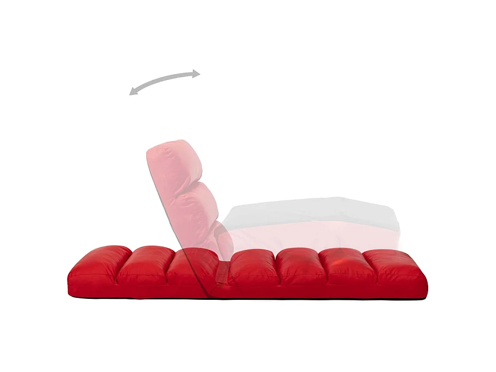 Fauteuil relax pliable de sol Rouge Similicuir SEF38167