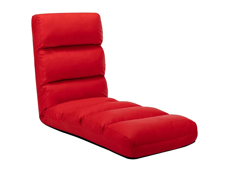Fauteuil relax pliable de sol Rouge Similicuir SEF38167