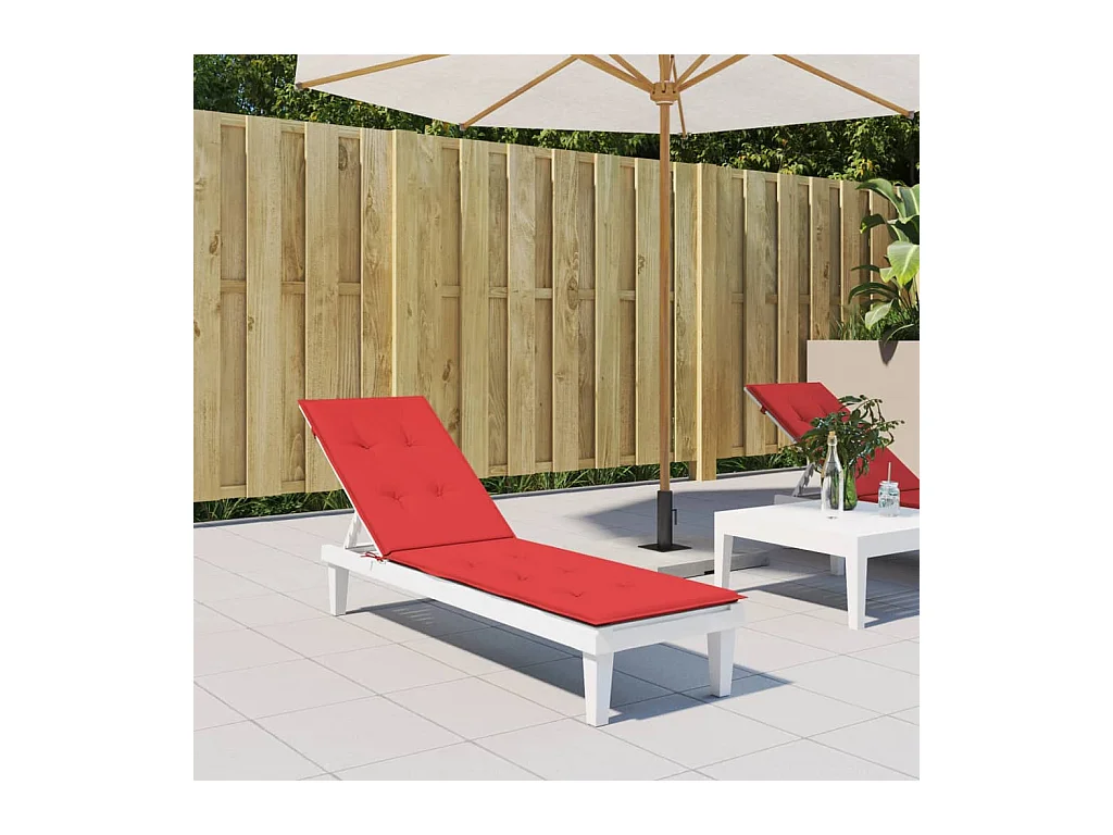 Coussin de chaise de terrasse rouge (75+105)x50x3 cm OFR37244