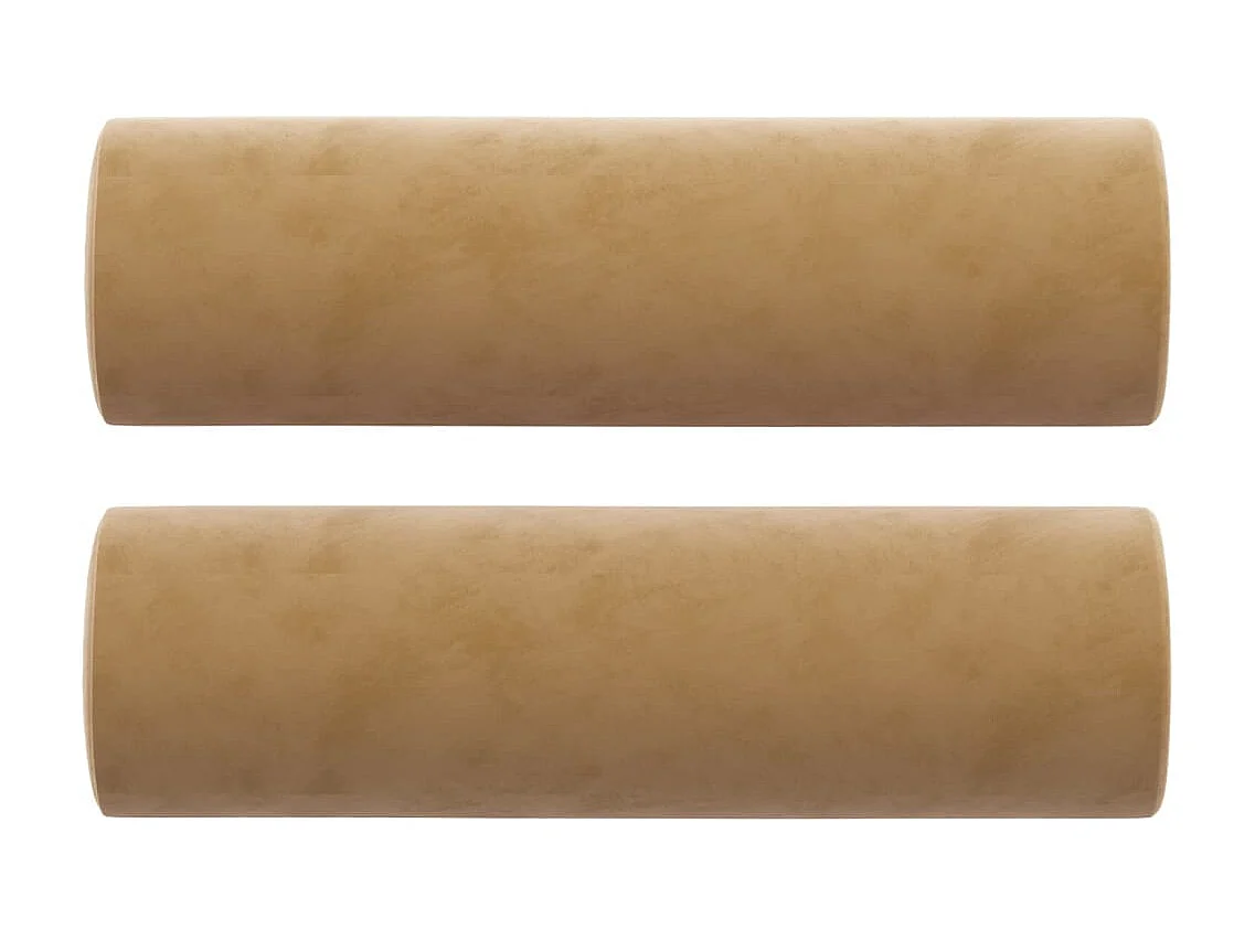 Coussins décoratifs 2 pcs Marron Ø15x50 cm Velours OFR30148