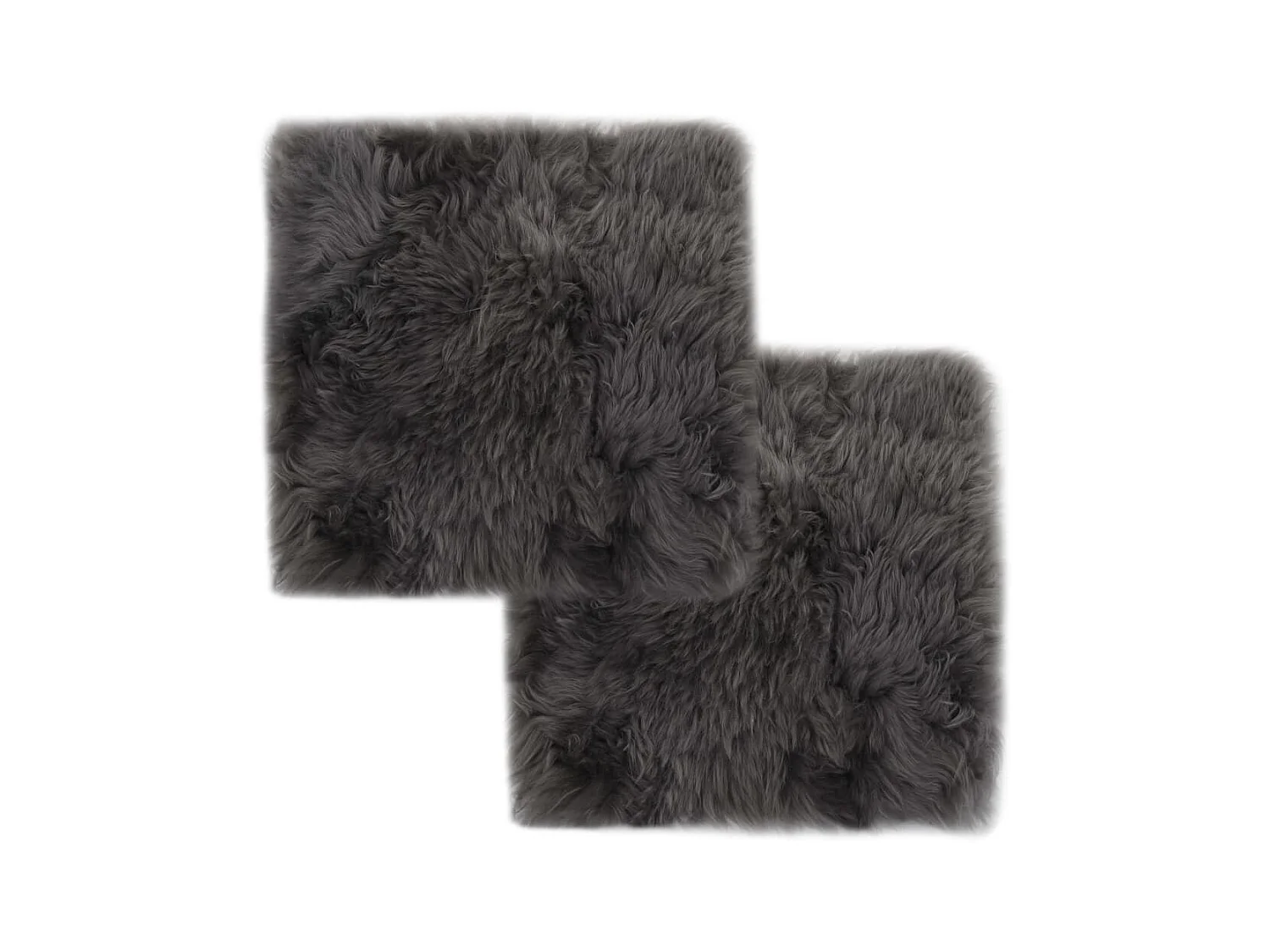 Cojines de silla 2 uds piel de oveja real gris claro 40x40 cm ES289668