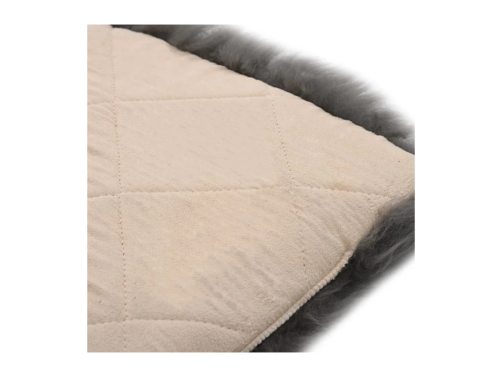 Cojines de silla 2 uds piel de oveja real gris claro 40x40 cm ES289668
