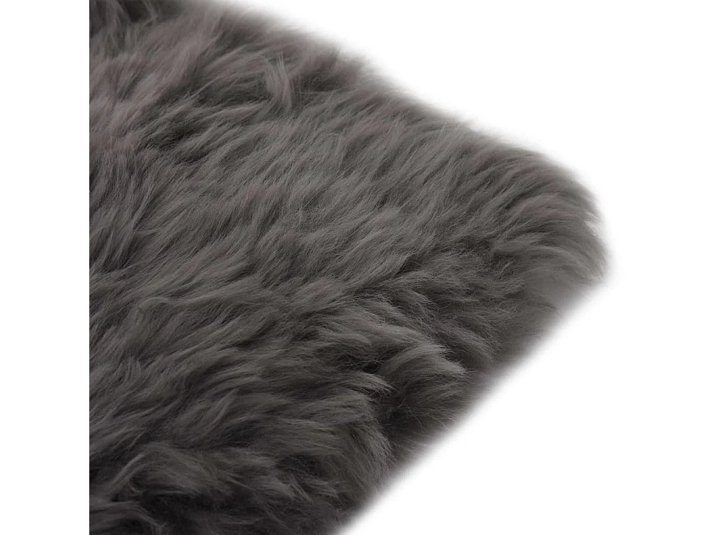 Coussins de chaise 2 pcs Gris clair 40x40 cm Mouton véritable OFR60612