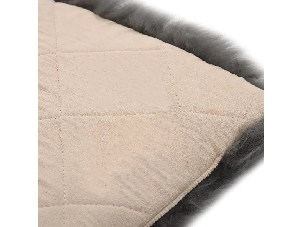 Coussins de chaise 2 pcs Gris clair 40x40 cm Mouton véritable OFR60612